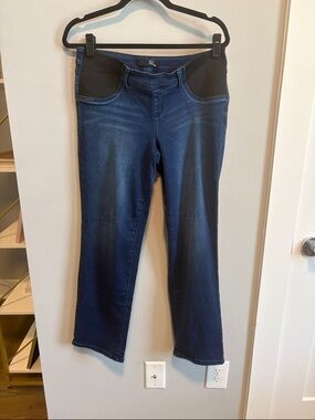 1822 Denim Dark Blue Straight Leg Jeans with Black Stretch Panels